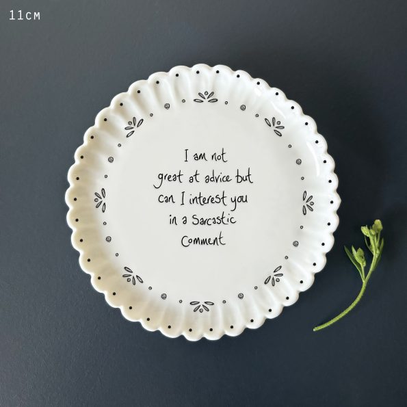 Sarcastic comment - scallop edge coaster