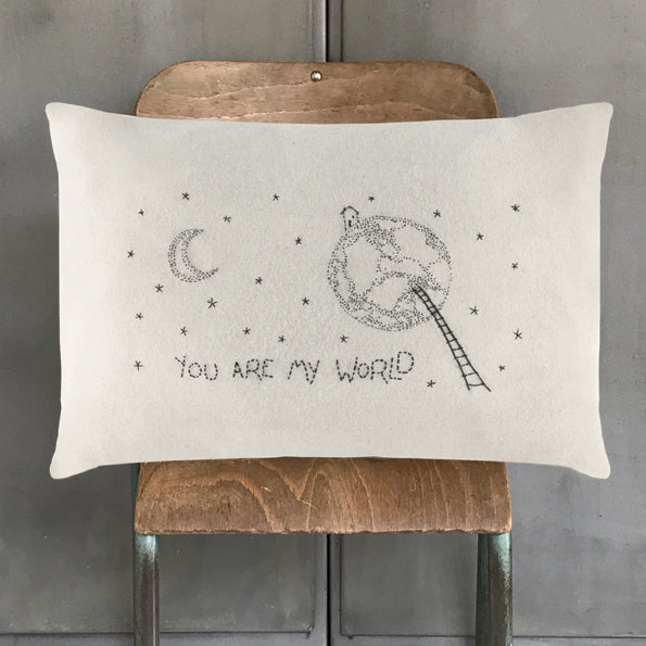You are my world - wool cushion
