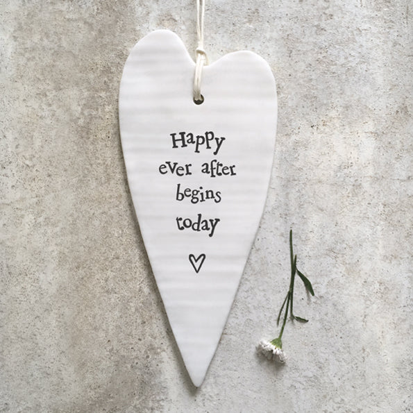 Happy ever after - porcelain long heart