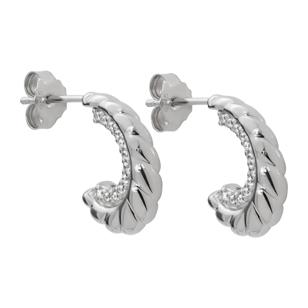 Unique Silver with Rhodium Creole Style with Cubic Zirconia