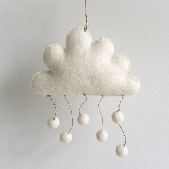 White felt cloud decoration