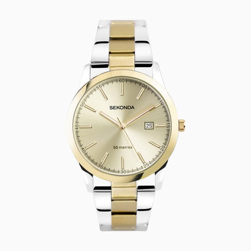 Sekonda Taylor Men's Watch Two Tone Case & Stainless Steel Bracelet with Champagne Dial