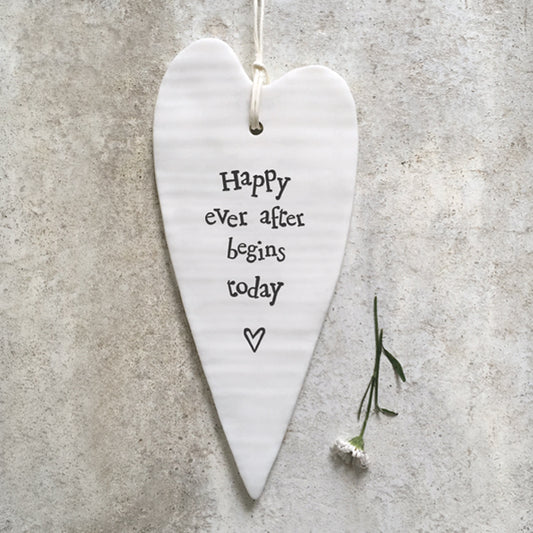 Happy ever after - porcelain long heart