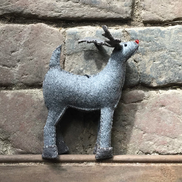 Grey Felt Reindeer