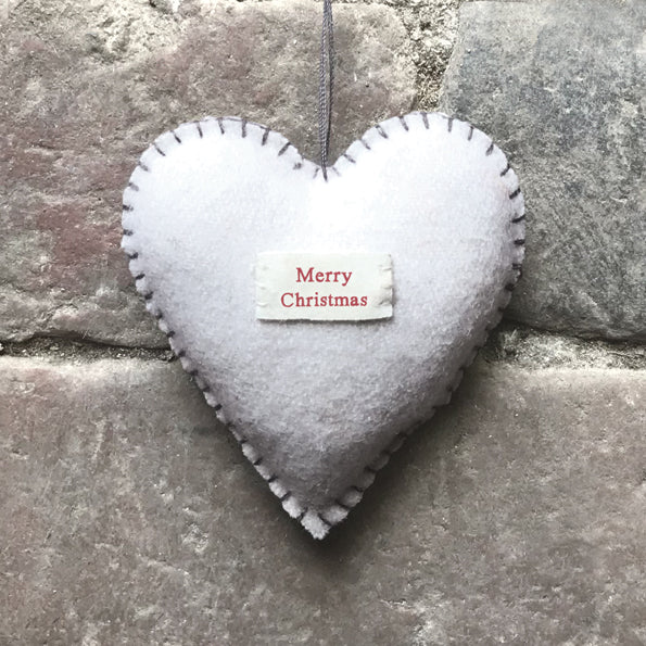 Merry Christmas- Med Embroidered Heart.