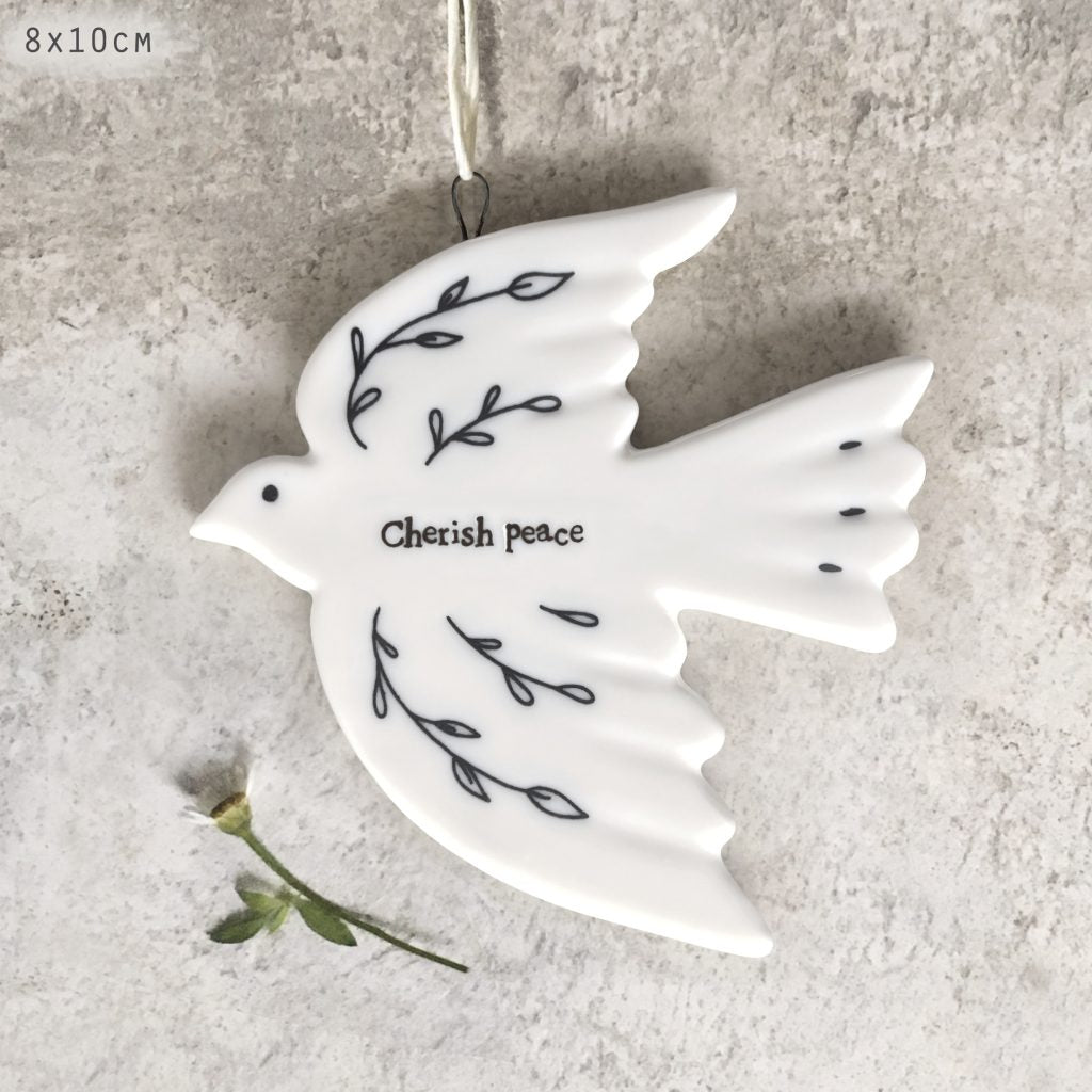 Cherish peace - porcelain dove