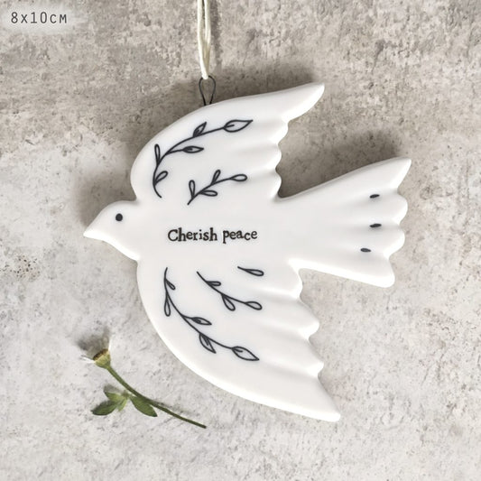 Cherish peace - porcelain dove