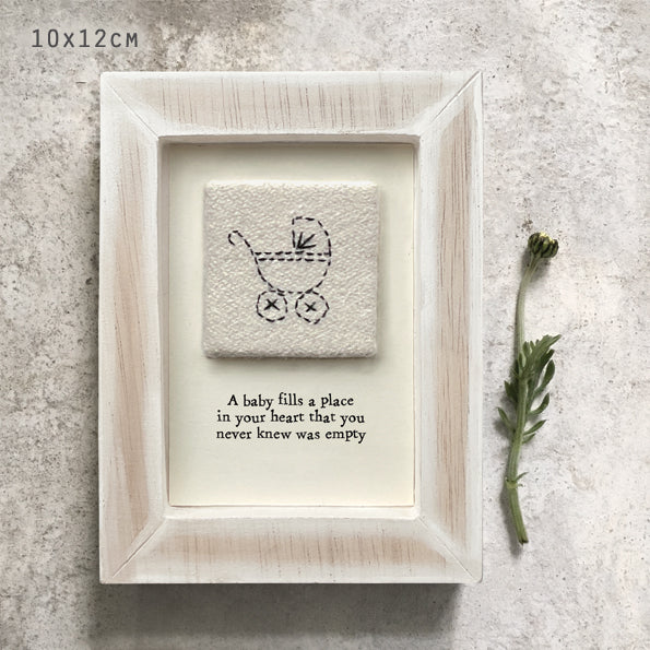 Embroidered square picture-Baby fills a place