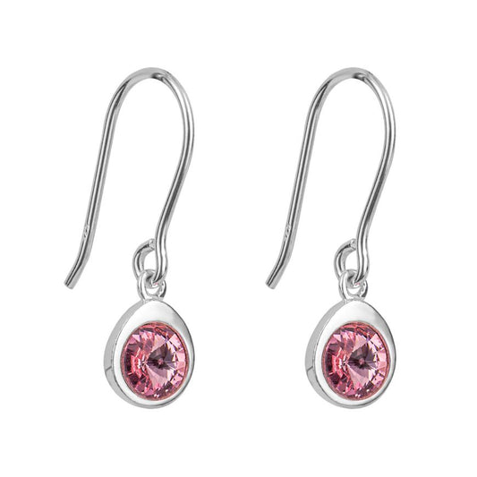 Light Rose Crystal Drop Earrings