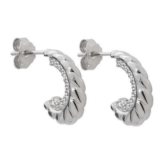 Unique Silver with Rhodium Creole Style with Cubic Zirconia