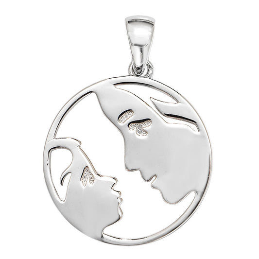 Kurate Silver Mother & Daughter Outline Pendant