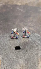 Outline CZ Heart Stud - Multi