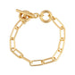 Gold Plated T-Bar Long Elongated Link Bracelet