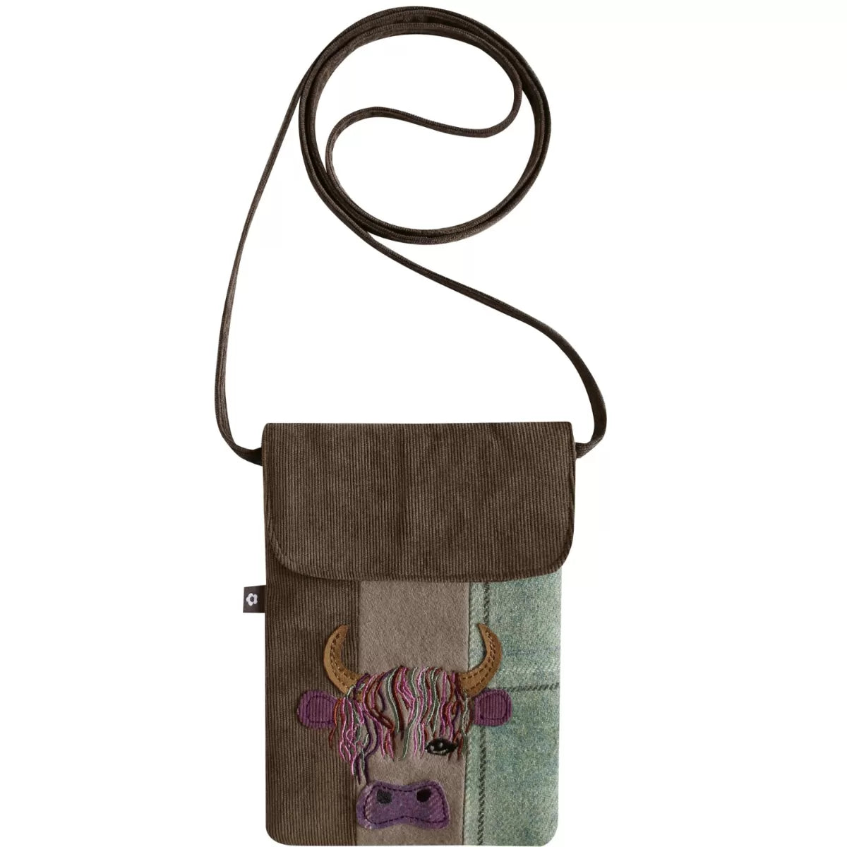 Highland cow applique sling bag