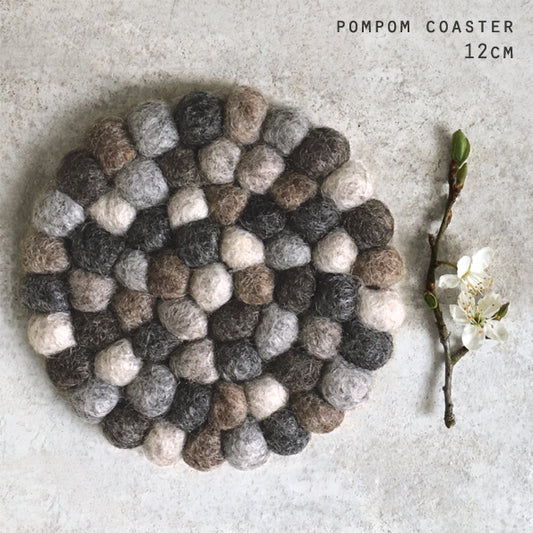 Pom pom natural felt-Coaster