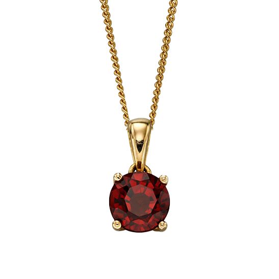 Gecko 9ct Garnet Birthstone Pendant