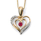 Gecko 9ct Diamond And Ruby Heart Pendant