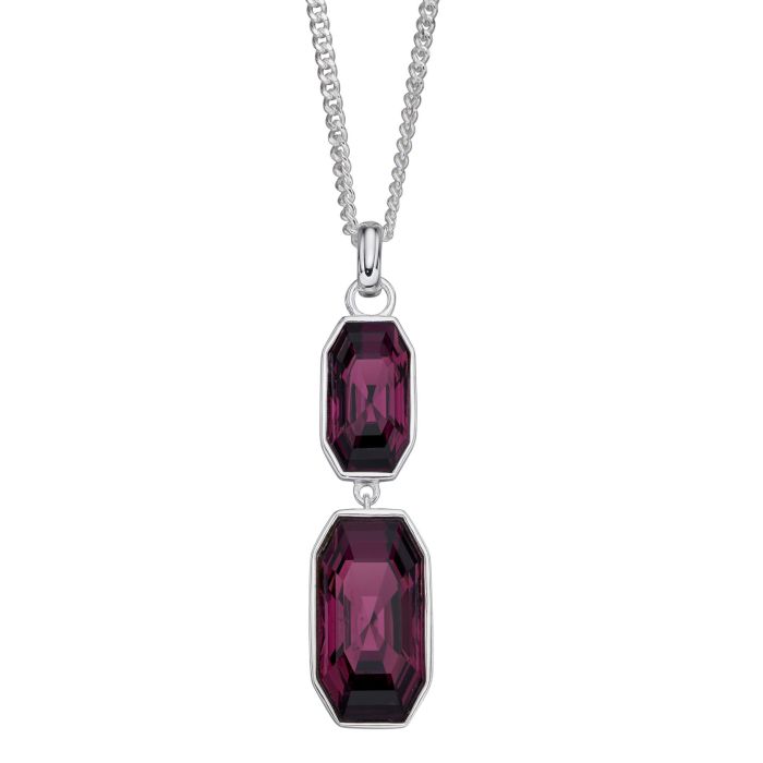 Imperial Cut Amethyst Crystal Pendant With chain