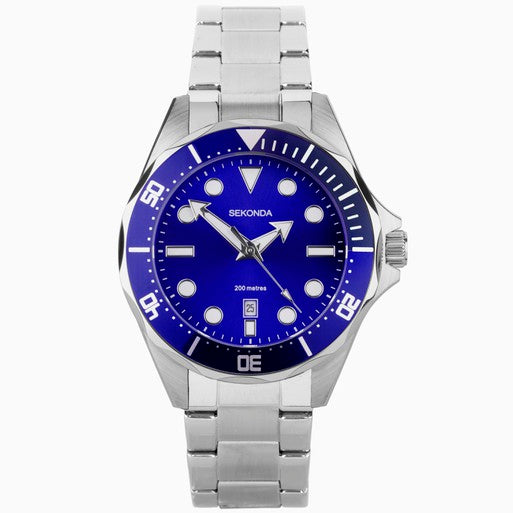 Sekonda Hudson Men's Watch Stainless Steel Case & Bracelet with Blue Dial