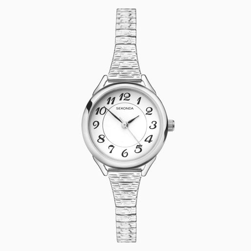 Sekonda Ladies Silver Case & Stainless Steel Bracelet with White Dial Watch