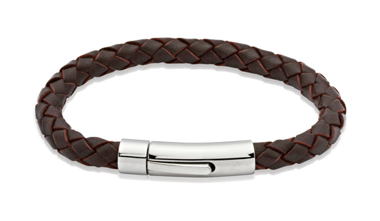 Unique & Co Brown Leather Bracelet 21cm