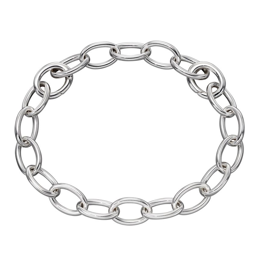 Gecko Silver Link Charm Carrier Bracelet