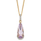 Gecko 9ct Pink Amethyst Teardrop Pendant With Diamonds