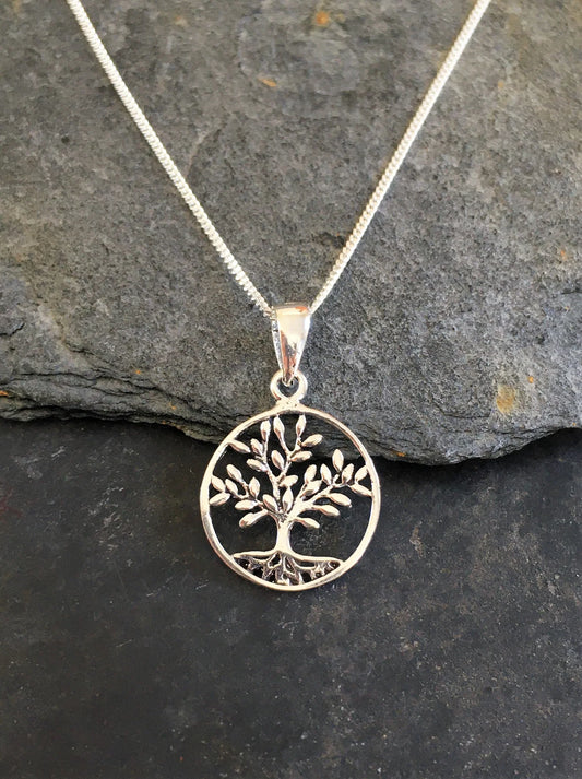 Blue Lily Tree of Life Pendant