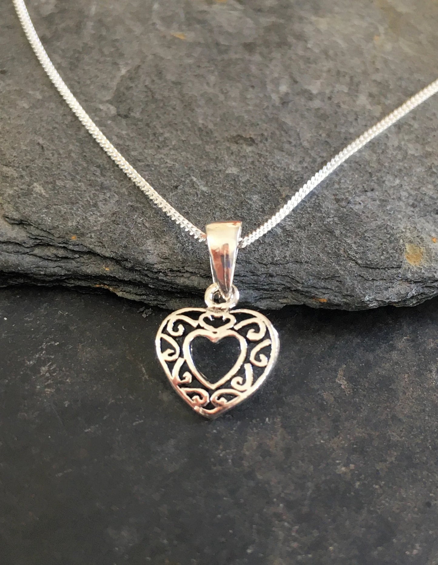 Silver 2025 filigree necklace
