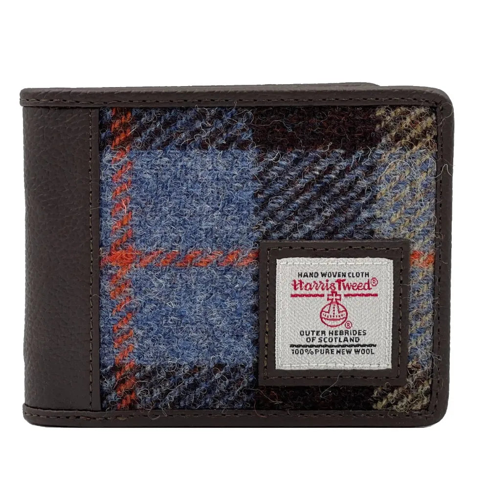 Maccessori Blue/Brown Check Trifold Wallet