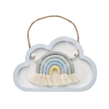 Petit Cheri Wooden Cloud Macrame Wall Plaque