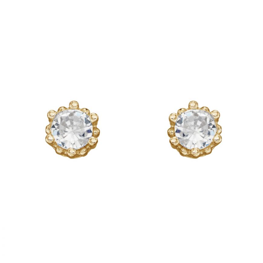 Gecko Gold Plated Cubic Zirconia Stud Earring