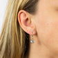 Gecko 9ct Gold Asscher Cut White Topaz Drop Earrings