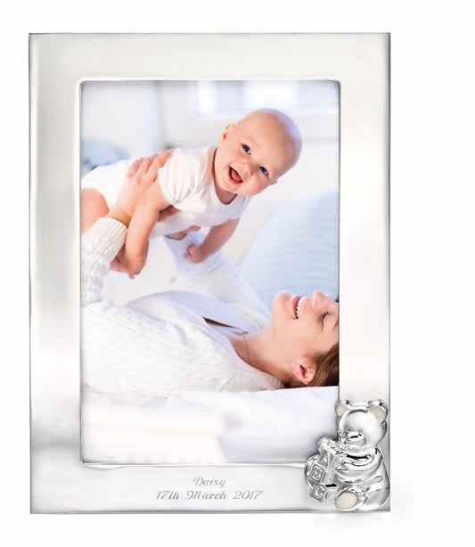 Gecko Silver Plated Teddy Bear Picture Frame
